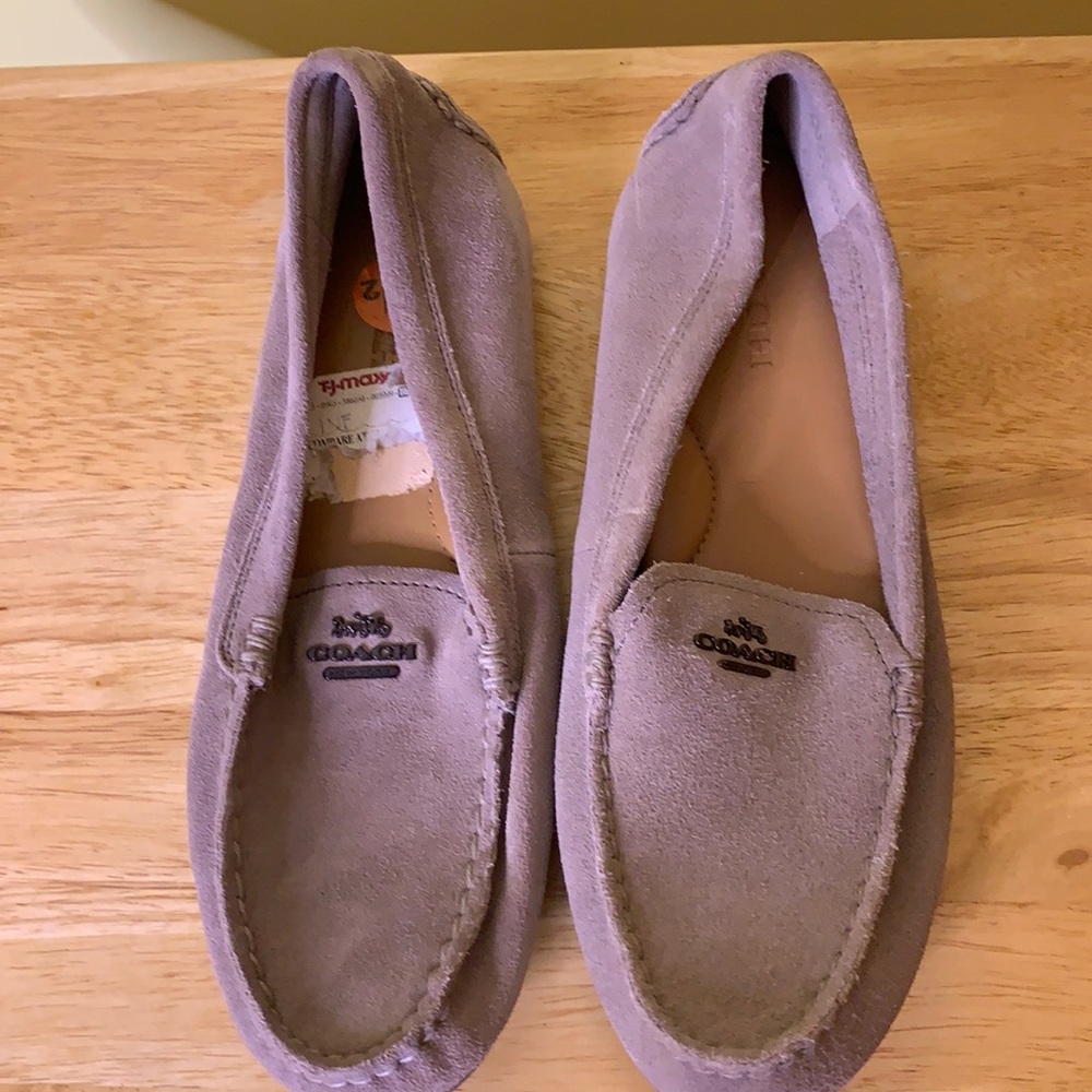 Women’s Coach Gray Suede Loafers Size 9.5